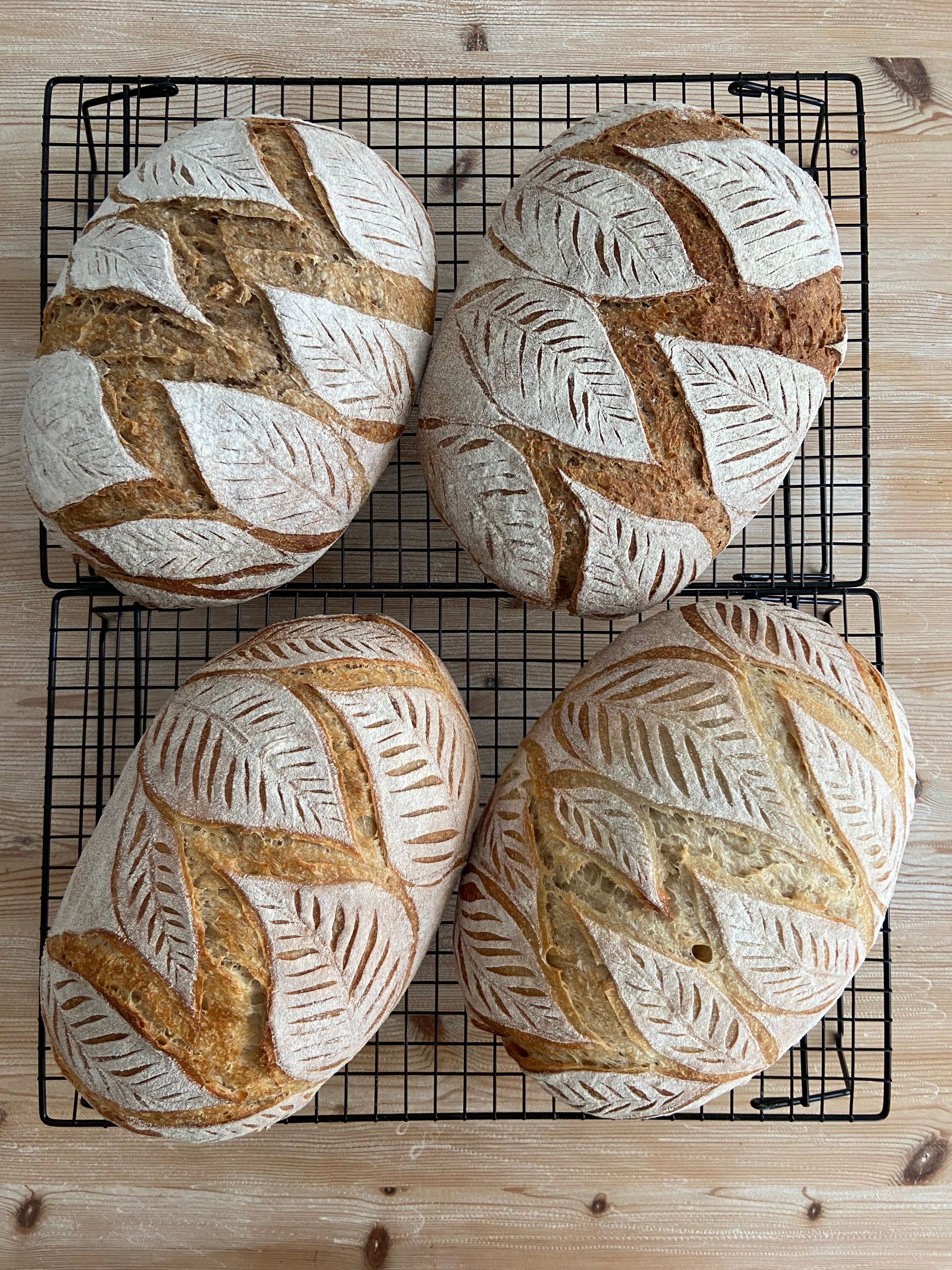 An image of loaves designed with leaves